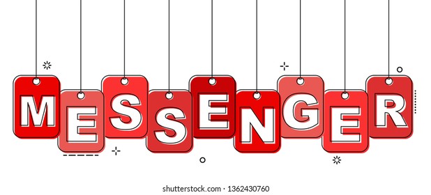 red flat line tag messenger