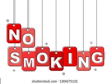 red flat line tag no smoking