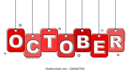 red flat line tag october