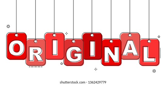 red flat line tag original