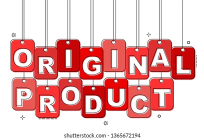 red flat line tag original product