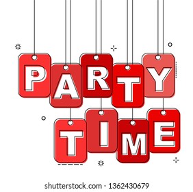 red flat line tag party time