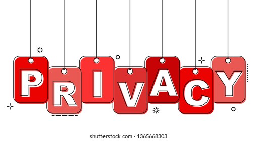 red flat line tag privacy