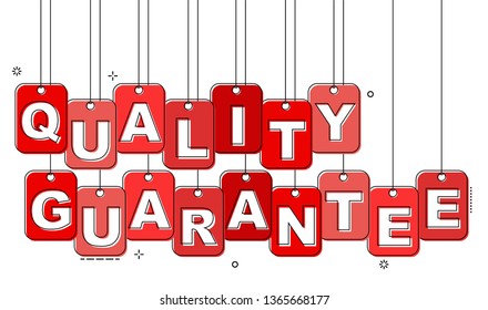 Red Flat Line Tag Quality Guarantee Stock Vector (Royalty Free ...