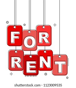 red flat line tag for rent