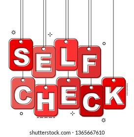 Red Flat Line Tag Self Check Stock Vector (Royalty Free) 1365667610 ...