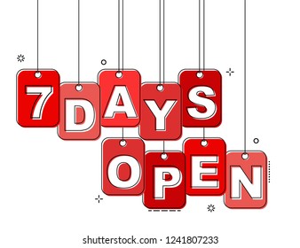 red flat line tag seven days open