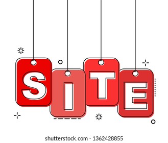 red flat line tag site