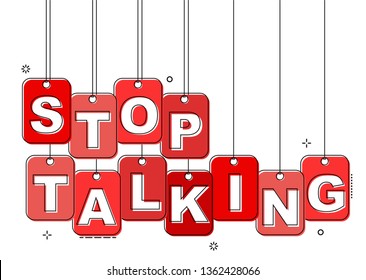 red flat line tag stop talking