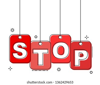 red flat line tag stop