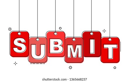red flat line tag submit