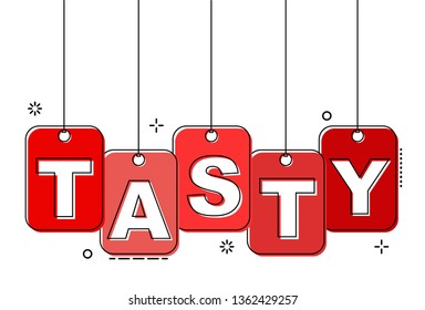 red flat line tag tasty