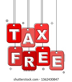 red flat line tag tax free