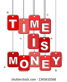 red flat line tag time is money