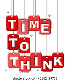 red flat line tag time to think