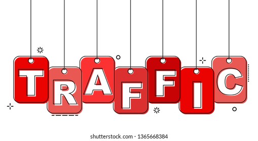 red flat line tag traffic