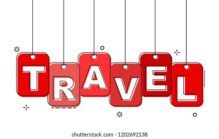 red flat line tag travel