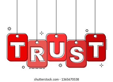 red flat line tag trust