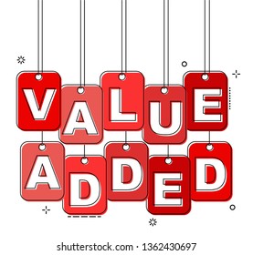 red flat line tag value added