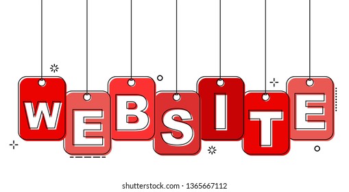 red flat line tag website