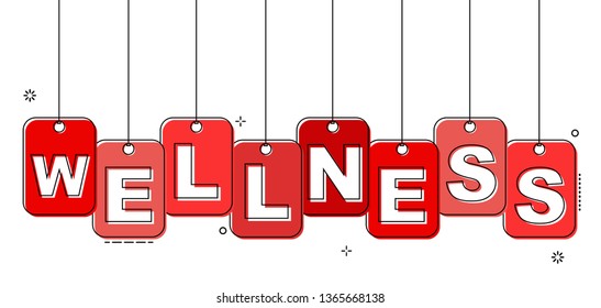 red flat line tag wellness