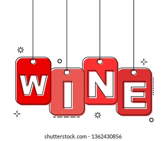 red flat line tag wine
