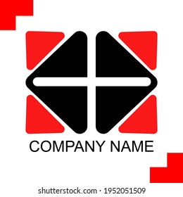 red flat logo. Design icons, symbols, logotype vector logos for company branding