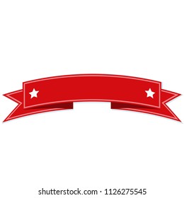 Red flat ribbon illustration