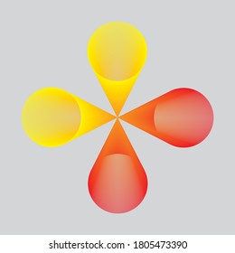 Red flat shape and green fluid blob, blue liquid stain and violet geometric form. Set of isolated abstract aqua spot with gradient or dynamic color. Background for card or template design for flyer.