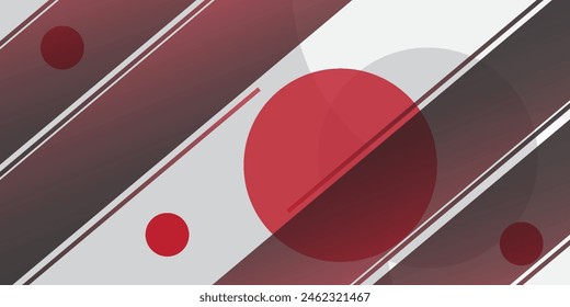 Red flat shape and white fluid blob, grey liquid stain and red geometric form. Set of isolated abstract white spot with gradient or dynamic color. Background for vector