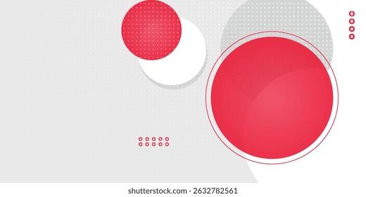 Red flat shape and white fluid blob, grey liquid stain and red geometric form. Set of isolated abstract white spot with gradient or dynamic color. Background for card or template design for flyer