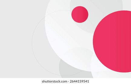 Red flat shape and white fluid blob, grey liquid stain and red geometric form. Set of isolated abstract white spot with gradient or dynamic color. Background for card or template design for flyer