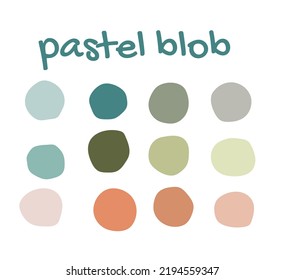 Formas planas rojas y manchas líquidas verdes, manchas líquidas azules y formas geométricas púrpura. Conjunto de puntos de agua abstractos aislados con un degradado o un color dinámico. Fondo de la tarjeta o plantilla de diseño para