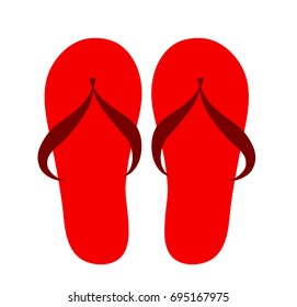 red flip flops isolated icon design, stock vector illustration graphic, eps 10