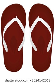 Red  flip flops. vector illustration