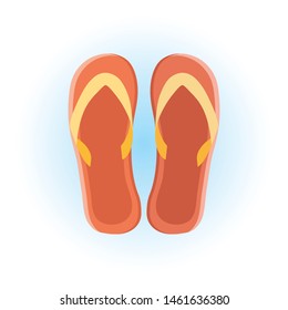 Red flip-flops for the beach made in vector. Isolated objects on white background. Flat vector. Icons for the Internet, websites, social networks.