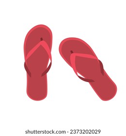 Red flip-flops on white background