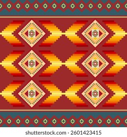 A red floor with alternating gold and red pattern