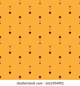 Red Floor lamp icon isolated seamless pattern on brown background.  Vector Illustration