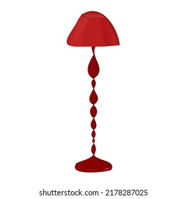 red floor lamp vector illustration