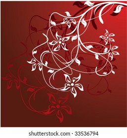red floral background