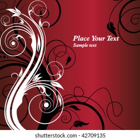 red floral background