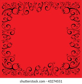 red floral background