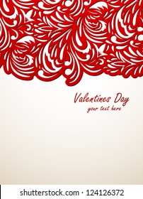 Red floral background. Abstract illustration