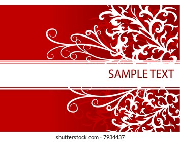 Red Floral background with frame for text