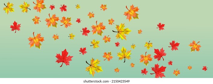 Vector Verde De Fondo Floral Rojo. Foliage Textura Realista. Hoja de la colección otoñal. Marco de la Planta Voladora.