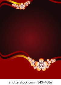 Roter floraler Hintergrund mit Platz für Text