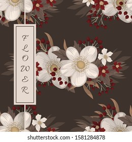 Red floral background seamless pattern