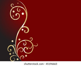Red floral background - vector illustration