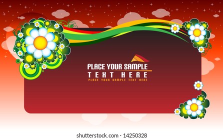Red, floral banner